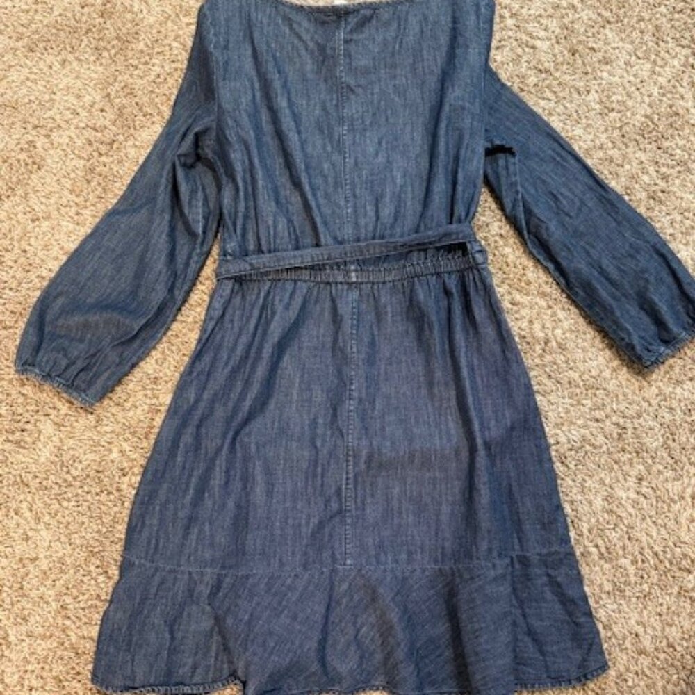 GAP Denim Belted 3/4 Sleeve Dress Sz 10